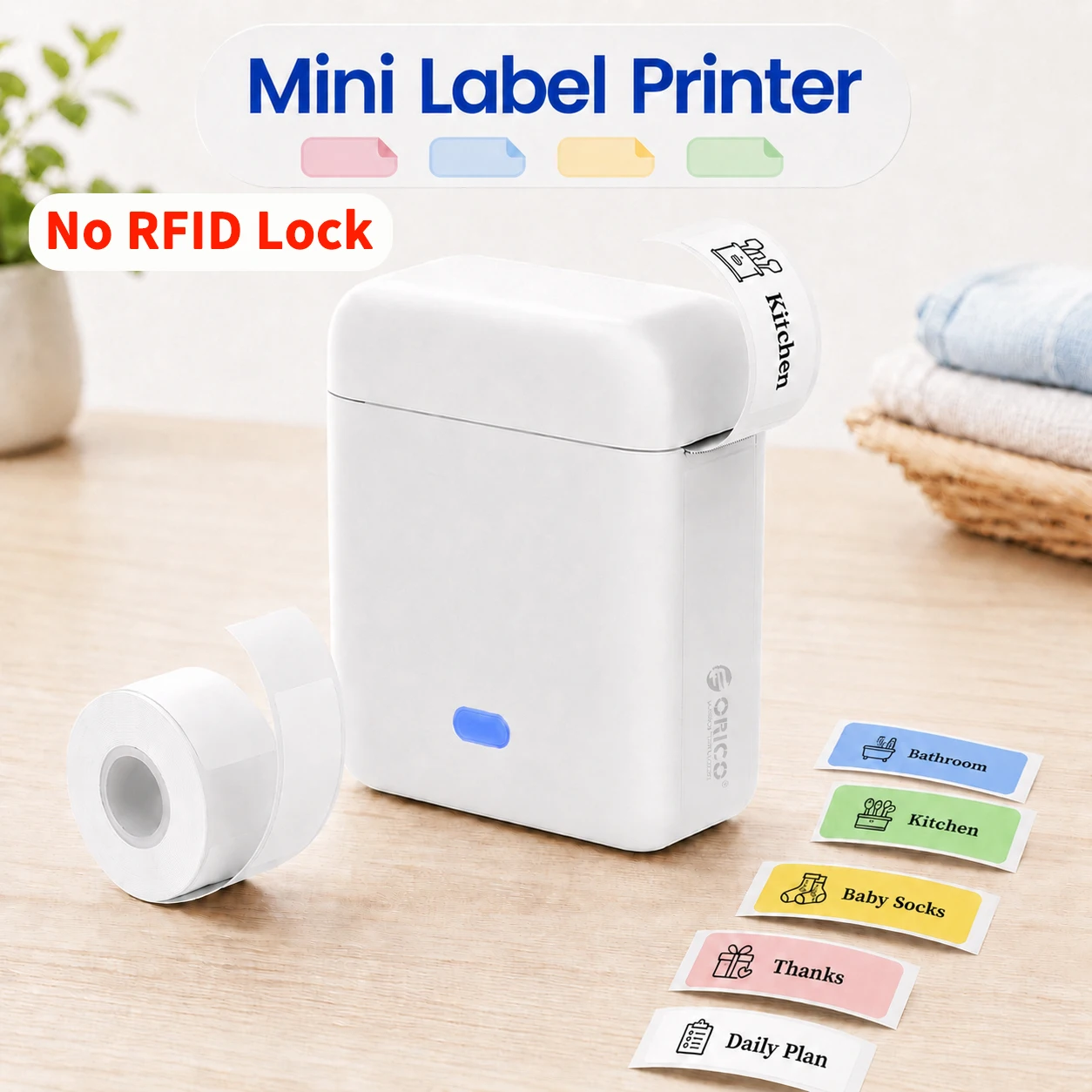Commercial Label Printing Machine - Mini Ink-Free Thermal Label Printer Wireless
