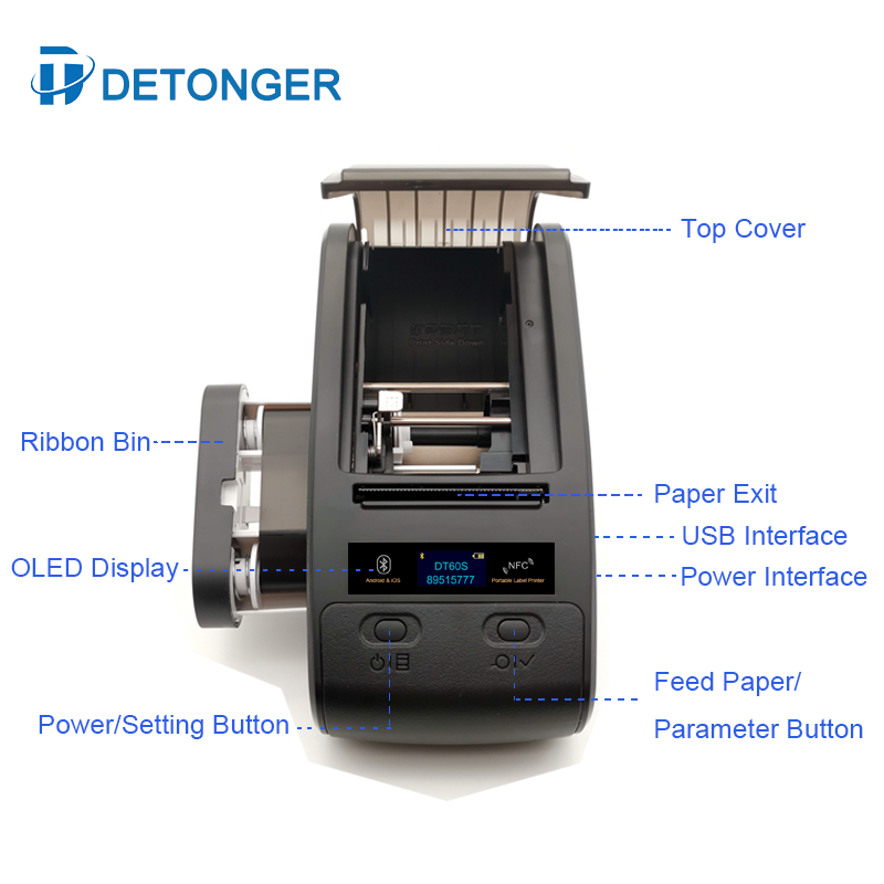 DETONGER Portable Thermal Tran - огляд і ціна Commercial Ribbon Printing Machine